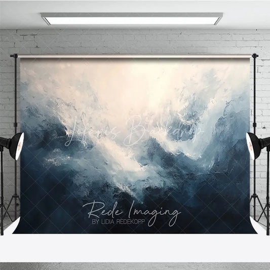 Lofaris Abstract Blue and White Textured Photography Backdrop Dramatic Artistic Gradient Studio Photo Prop for Creative Shoots
