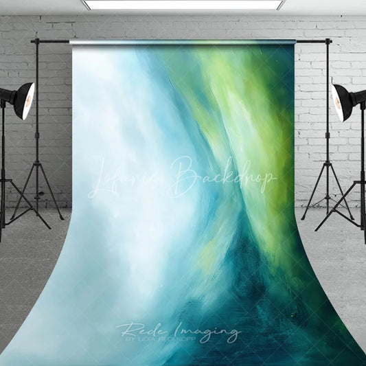 Lofaris Abstract Blue Green Teal Watercolor Sweep Backdrop Artistic Flowing Studio Photography Background