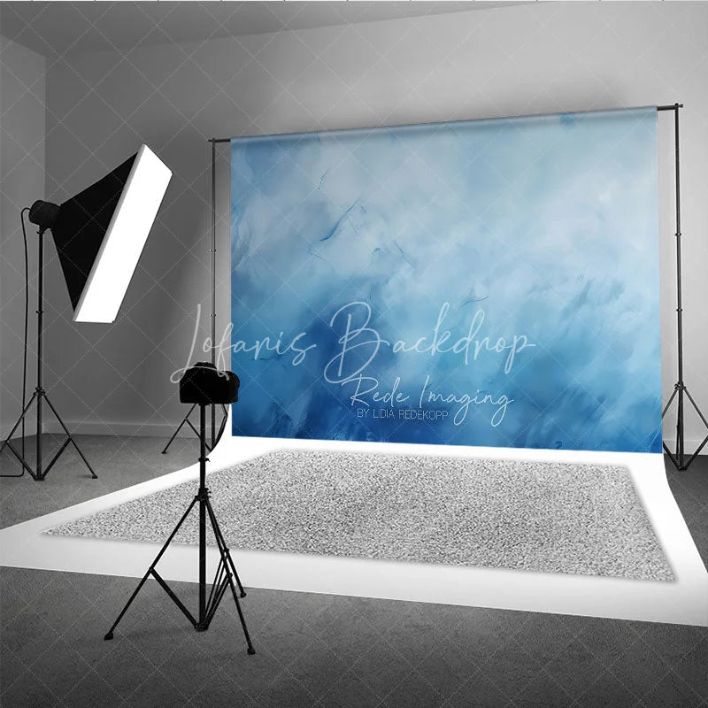 Lofaris Abstract Blue Textured Photography Backdrop Serene Gradient Painterly Background for Photo Studio Shoots
