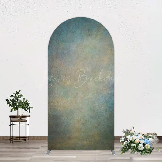 Lofaris Abstract Blue Yellow Mixed Pattern Arch Backdrop