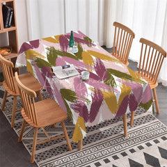 Lofaris Abstract Chevron Brush Stroke Rectangle Tablecloth Modern Boho Party Decor for Dining and Events