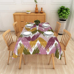 Lofaris Abstract Chevron Brush Stroke Rectangle Tablecloth Modern Boho Party Decor for Dining and Events