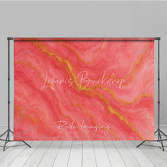 Lofaris Abstract Coral Pink and Gold Veins Photography Backdrop Elegant Textured Marble Style for Studio