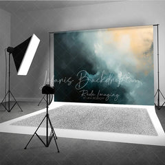 Lofaris Abstract Dark Blue and Gold Oil Painting Photography Backdrop Artistic Texture Portrait Background