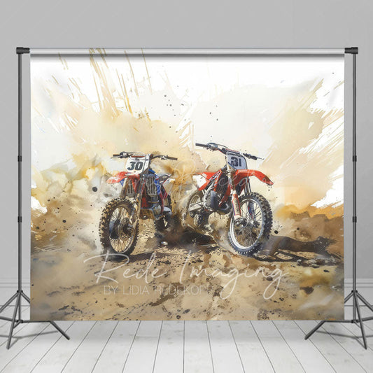 Lofaris Abstract Dirt Sand Motorcycle Sports Photo Backdrop