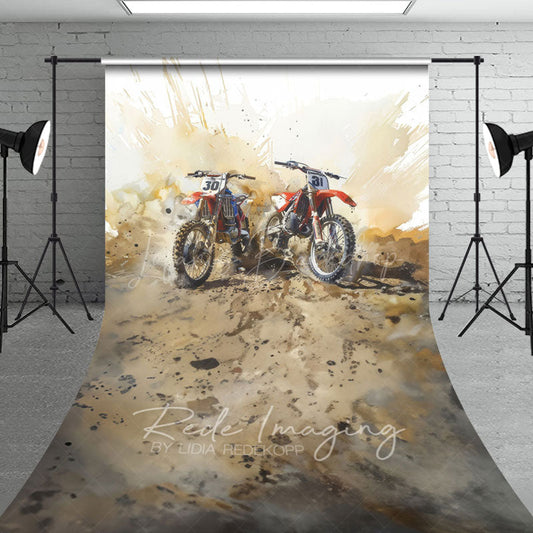 Lofaris Abstract Dirt Sand Motorcycle Sports Sweep Backdrop