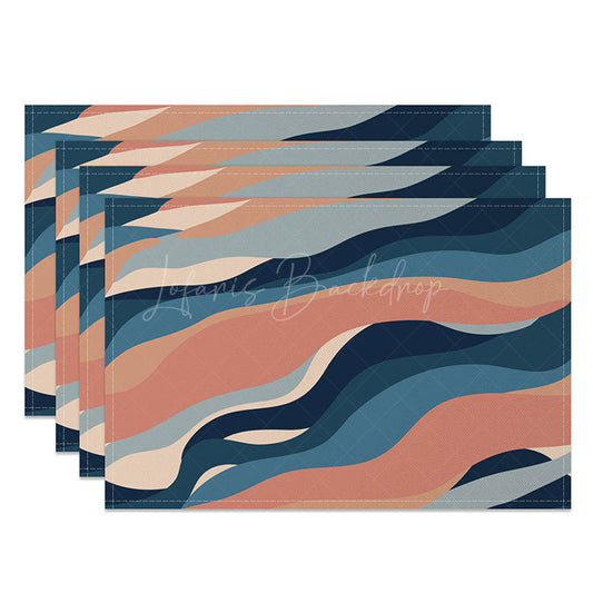 Lofaris Abstract Earth Art Placemats Set of 4 Modern Lines Design for Contemporary and Minimalist Dining Table