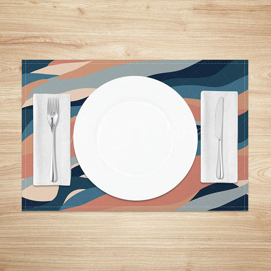 Lofaris Abstract Earth Art Placemats Set of 4 Modern Lines Design for Contemporary and Minimalist Dining Table