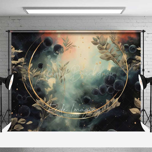 Lofaris Abstract Fine Art Photography Backdrop Moody Dark Teal and Gold with Smoke Ethereal Mystical Studio Photo Prop