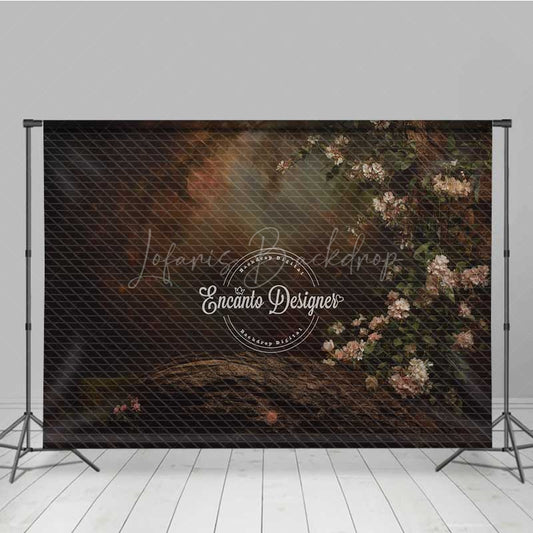 Lofaris Abstract Fine Art Photography Backdrop Moody Textured with Floral Elements Dark and Romantic Studio Prop