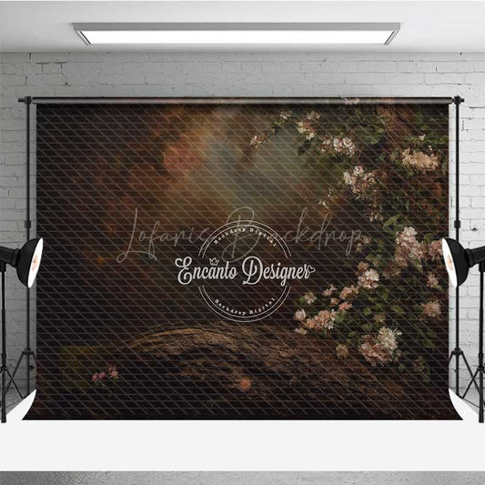 Lofaris Abstract Fine Art Photography Backdrop Moody Textured with Floral Elements Dark and Romantic Studio Prop