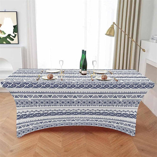Lofaris Abstract Geometric Ethnic Tribal Art Stretch Table Cover