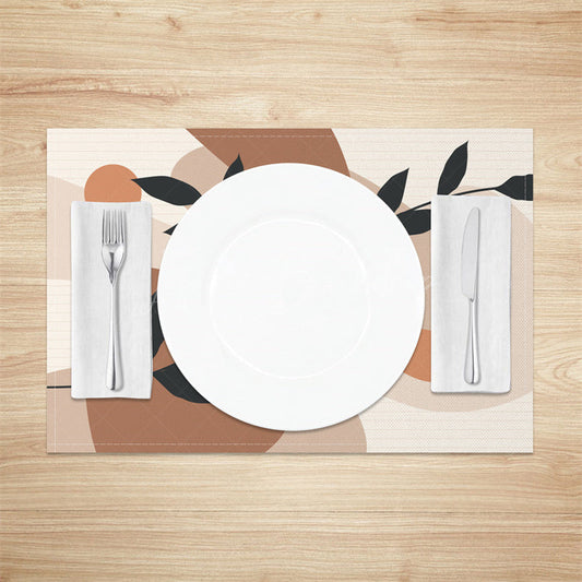 Lofaris Abstract Geometric Leaves Pattern Set Of 4 Placemats