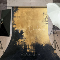 Lofaris Abstract Gold and Black Textured Sweep Backdrop Elegant Modern Luxury Photography Background for Studio