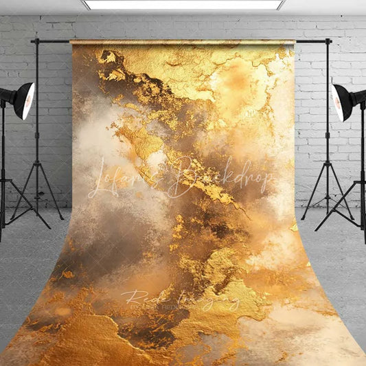 Lofaris Abstract Gold Foil Texture Backdrop Brown and White Cloud Luxury Photography Background