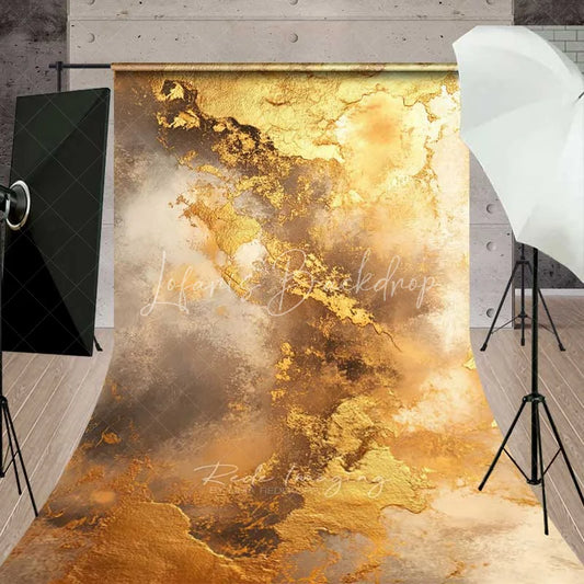 Lofaris Abstract Gold Foil Texture Backdrop Brown and White Cloud Luxury Photography Background