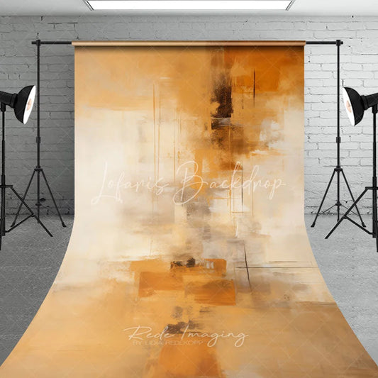 Lofaris Abstract Golden and Beige Sweep Backdrop Modern Artistic Party Decor Minimalist Textured Wall Background