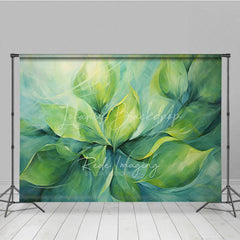 Lofaris Abstract Green Leaves Fine Art Backdrop Swirling Nature Plant Oil Painting Style Background Creative Photography