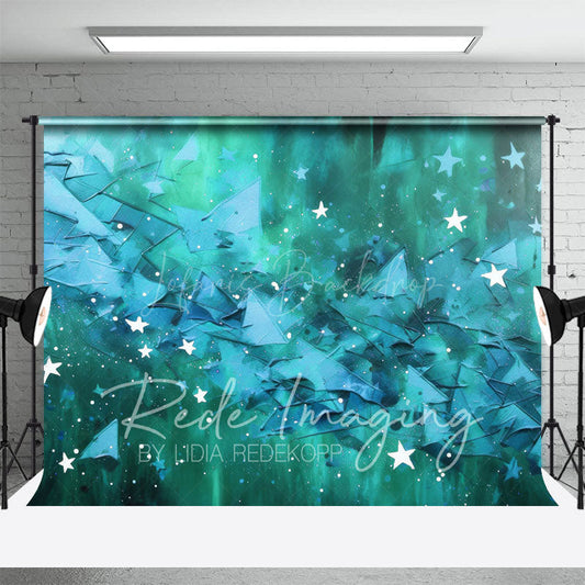 Lofaris Abstract Green Stars Fine Art Photography Backdrop