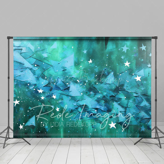 Lofaris Abstract Green Stars Fine Art Photography Backdrop