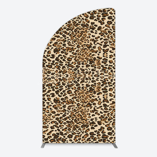 Lofaris Abstract Leopard Print Happy Birthday Half Moon Arch Backdrop