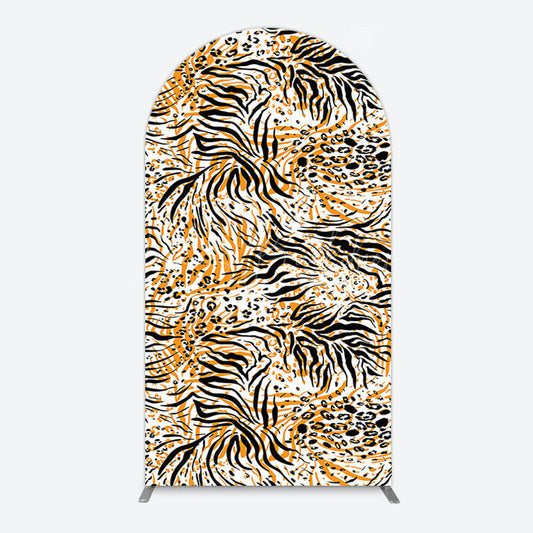 Lofaris Abstract Leopard Zebra Print Birthday Arch Backdrop