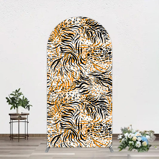 Lofaris Abstract Leopard Zebra Print Birthday Arch Backdrop