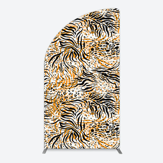 Lofaris Abstract Leopard Zebra Print Birthday Half Moon Arch Backdrop
