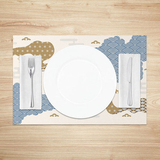 Lofaris Abstract Mountain Placemats Set of 4 with Brown Earth Tones for Rustic and Modern Dining Table Decor