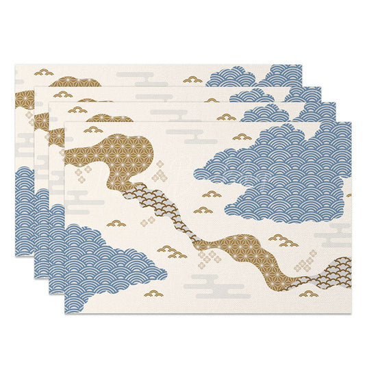 Lofaris Abstract Mountain Placemats Set of 4 with Brown Earth Tones for Rustic and Modern Dining Table Decor