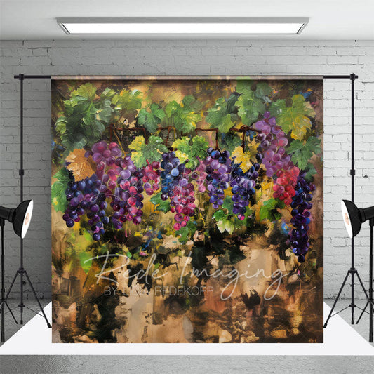 Lofaris Abstract Painted Grapes Brown Fine Art Photo Backdrop