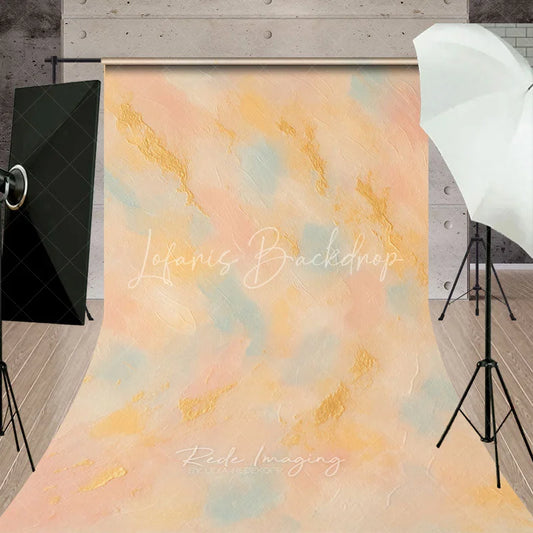 Lofaris Abstract Pastel Peach Pink Blue Gold Sweep Backdrop Textured Artistic Photography Background