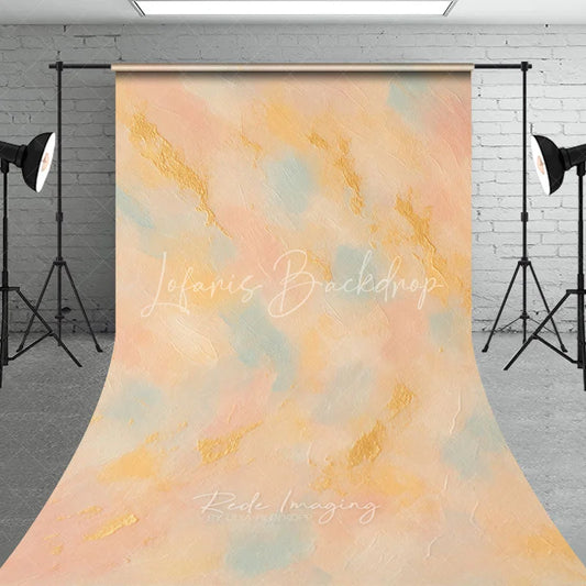 Lofaris Abstract Pastel Peach Pink Blue Gold Sweep Backdrop Textured Artistic Photography Background