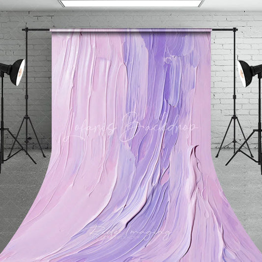 Lofaris Abstract Pastel Purple and Pink Oil Paint Sweep Backdrop Elegant Artistic Texture for Photo Studio