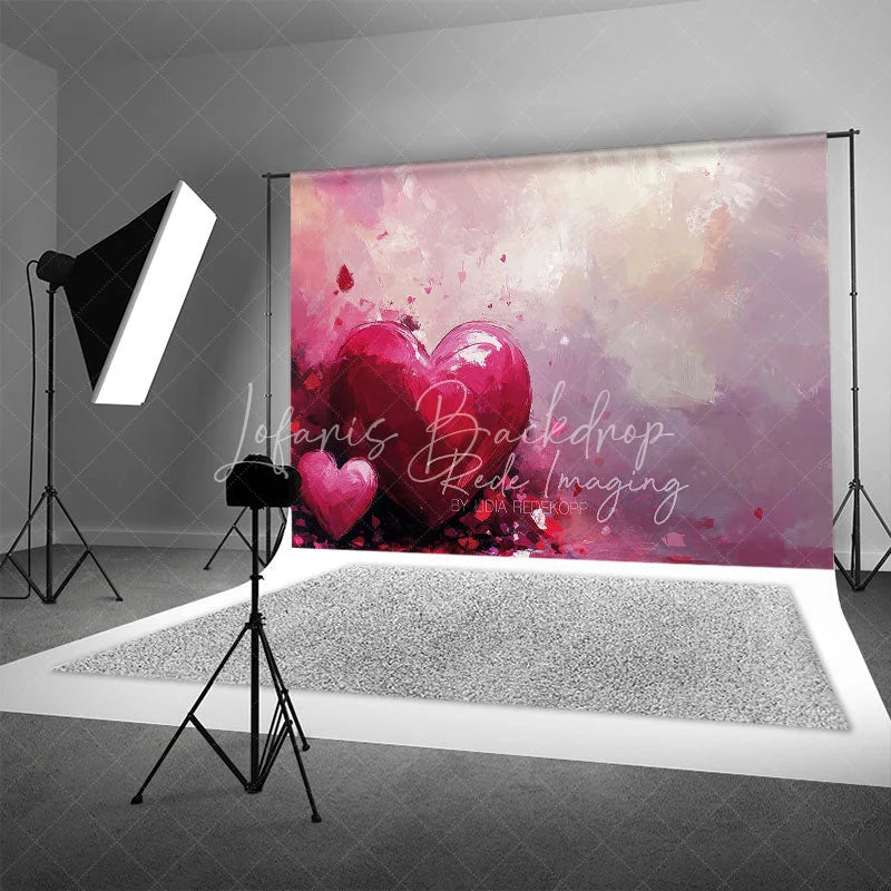 Lofaris Abstract Pink Painted Heart Backdrop Romantic Valentine Wedding Portrait Photography Background