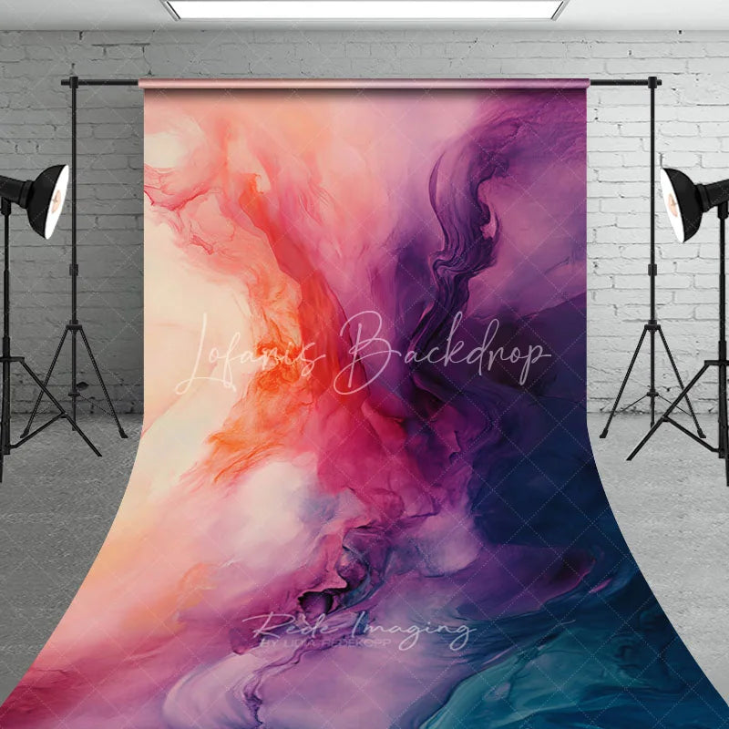 Lofaris Abstract Pink Purple Orange Teal Fluid Sweep Backdrop Artistic Gradient for Creative Portrait Photography