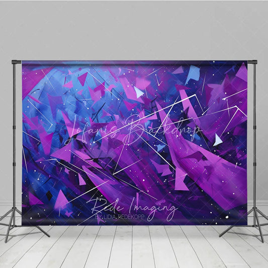 Lofaris Abstract Purple and Blue Geometric Photography Backdrop Artistic Modern Party Decor