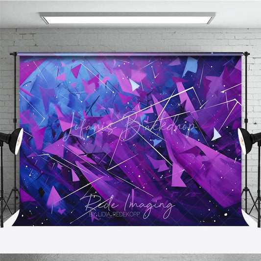 Lofaris Abstract Purple and Blue Geometric Photography Backdrop Artistic Modern Party Decor