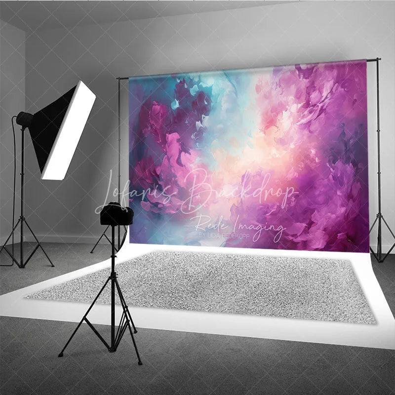 Lofaris Abstract Purple and Blue Oil Painting Photography Backdrop Artistic Textured Portrait Background