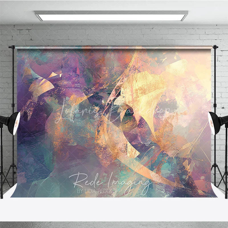 Lofaris Abstract Purple and Gold Oil Painting Photography Backdrop Artistic Texture Studio Background