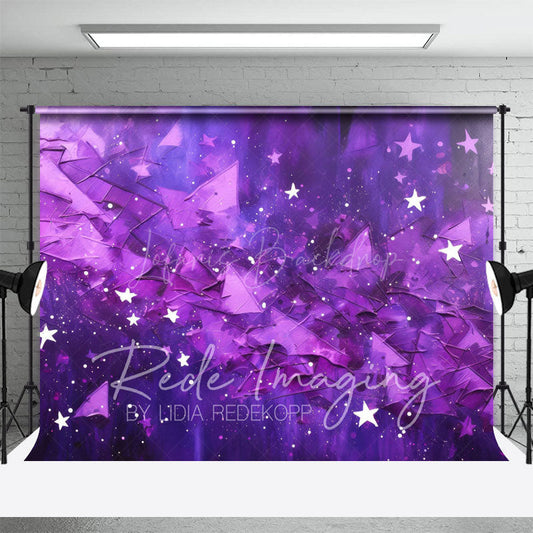Lofaris Abstract Purple Stars Fine Art Photography Backdrop