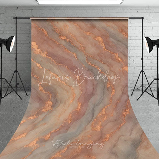 Lofaris Abstract Rose Gold Glitter and Blush Grey Marble Sweep Backdrop Elegant Modern Photography Background Decor
