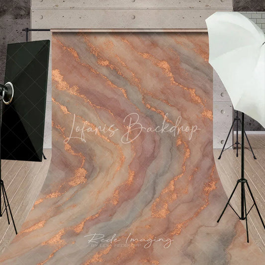 Lofaris Abstract Rose Gold Glitter and Blush Grey Marble Sweep Backdrop Elegant Modern Photography Background Decor