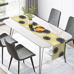 Lofaris Abstract Sunflower Modern Dining Table Runner Yellow Floral with a Minimalist Vibe Summer Farmhouse Kitchen