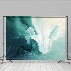 Lofaris Abstract Teal and White Flowing Brushstroke Photography Backdrop Artistic Modern Studio Background for Portraits