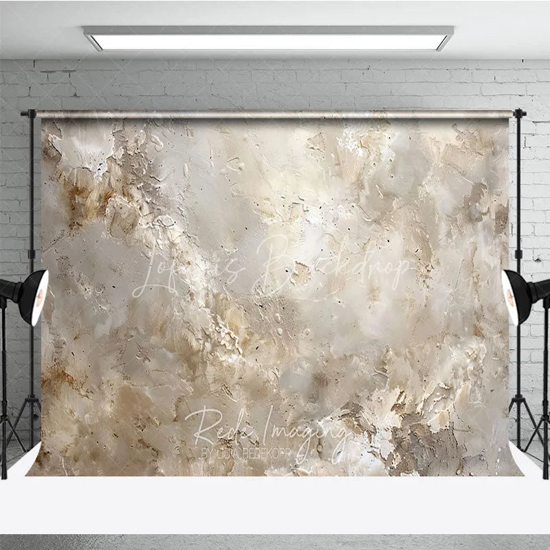 Lofaris Abstract Textured Beige and Brown Photography Backdrop Distressed Stucco Wall Rustic Studio Prop for Portraits