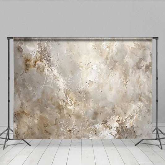 Lofaris Abstract Textured Beige and Brown Photography Backdrop Distressed Stucco Wall Rustic Studio Prop for Portraits