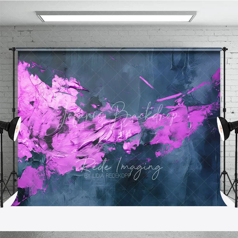 Lofaris Abstract Textured Dark Blue and Magenta Photography Backdrop Modern Artistic Studio Photo Prop for Portraits
