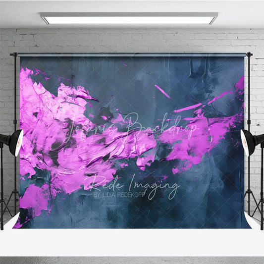 Lofaris Abstract Textured Dark Blue and Magenta Photography Backdrop Modern Artistic Studio Photo Prop for Portraits