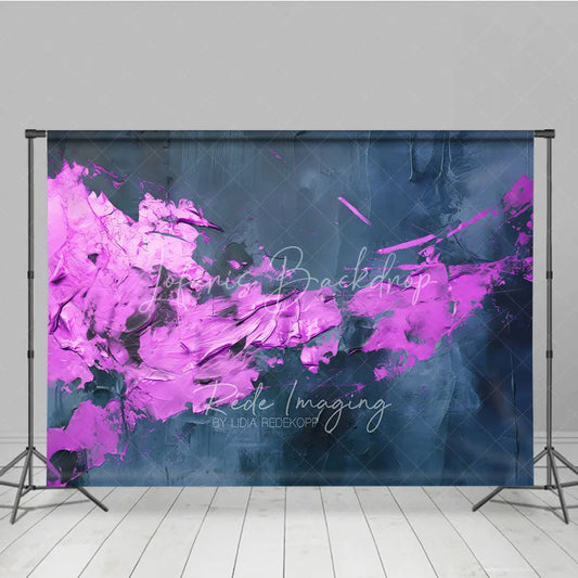 Lofaris Abstract Textured Dark Blue and Magenta Photography Backdrop Modern Artistic Studio Photo Prop for Portraits